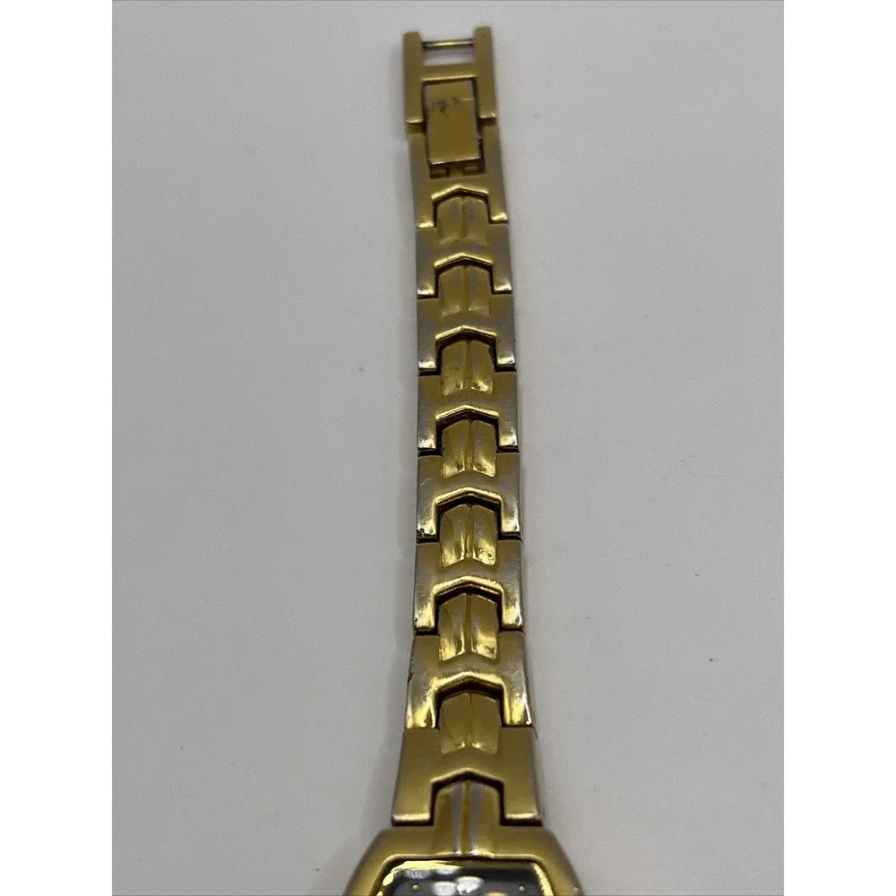 Beauvais‎ Diamond Women's Quartz Watch Gold Band Black Dial- New Battery